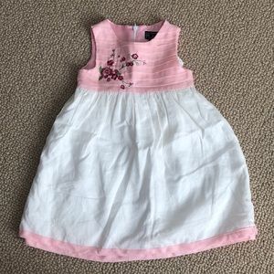 Pink and white dress